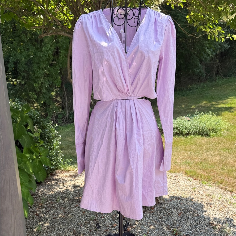 W.A.Y.F. Lavender long sleeve cut out dress.